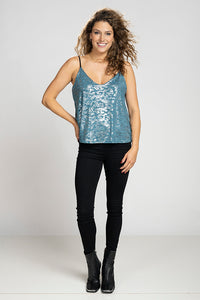 BÉATRICE CAMI WITH SHORT SPAG STRAPS SPARKLING WATER